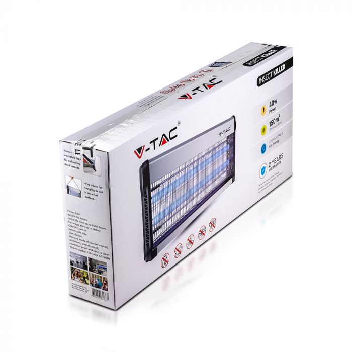 V-Tac 3230 2 x 15W Flykiller Coverage 100m2 Insect Killer Unit - V-Tac 11181-BS