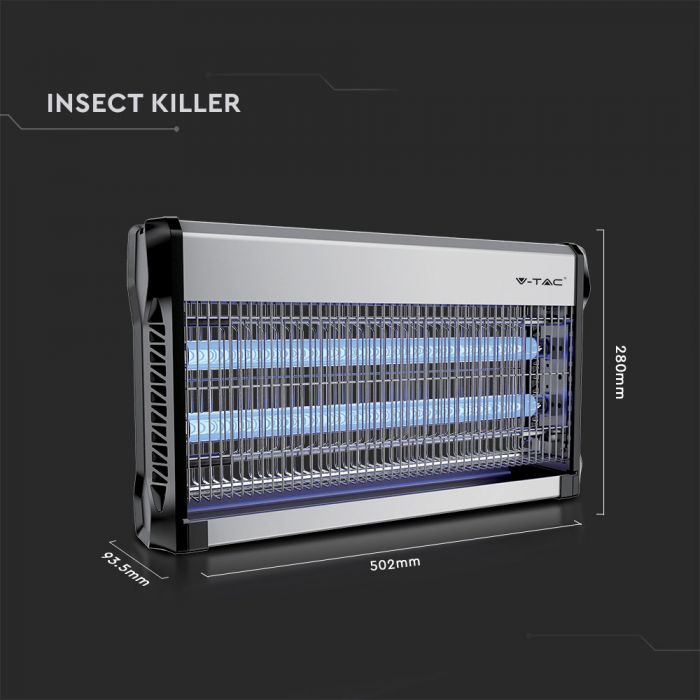 V-Tac 3230 2 x 15W Flykiller Coverage 100m2 Insect Killer Unit - V-Tac 11181-BS