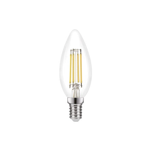 Integral LED Omni Filament Candle Bulb E14 470Lm 3.4W 4000K Dimmable 330 Beam Clear Full Glass - ILCANDE14DE077