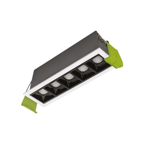Integral LED Tracelux 10W 5 Light 4000K 45Mm Width Recessed Linear Downlight Led 140Mm By 37Mm Cutout Cri90 Ip20 830Lm 30 Deg Beam 83Lm/W White Bezel Without Outer Cover Without Driver - ILDLTR004