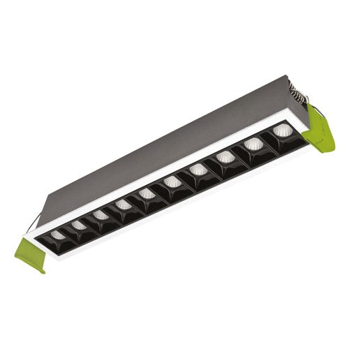 Integral LED Tracelux 20W 10 Light 3000K 45Mm Width Recessed Linear Downlight Led 273Mm By 37Mm Cutout Cri90 Ip20 1520Lm 30 Deg Beam 76Lm/W White Bezel Without Outer Cover 30Vdc 600Ma Without Driver - ILDLTR002