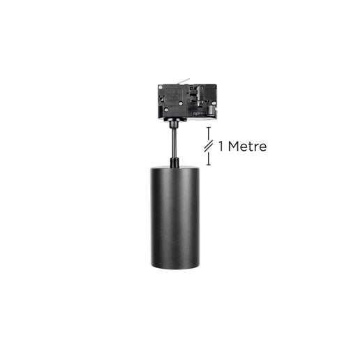 Integral LED Accentplus Spotlight S2 65Mm Diameter 130Mm Length Gu10 Led 3 Circuit Track Mounted Suspended Pendant 1M Cable Black Finish - ILNEV004