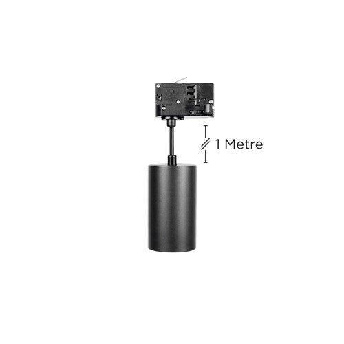 Integral LED Accentplus Spotlight S1 56Mm Diameter 100Mm Length Gu10 Led 3 Circuit Track Mounted Suspended Pendant 1M Cable Black Finish - ILNEV003
