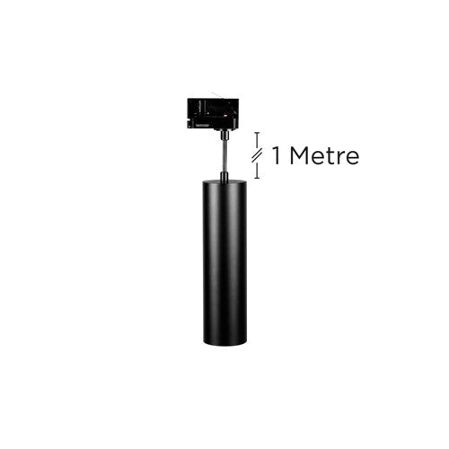 Integral LED Accentplus Spotlight S2 65Mm Diameter 235Mm Length Gu10 Led 3 Circuit Track Mounted Suspended Pendant 1M Cable Black Finish - ILNEV006