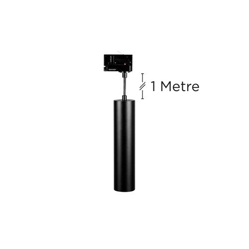Integral LED Accentplus Spotlight S1 56Mm Diameter 235Mm Length Gu10 Led 3 Circuit Track Mounted Suspended Pendant 1M Cable Black Finish - ILNEV005