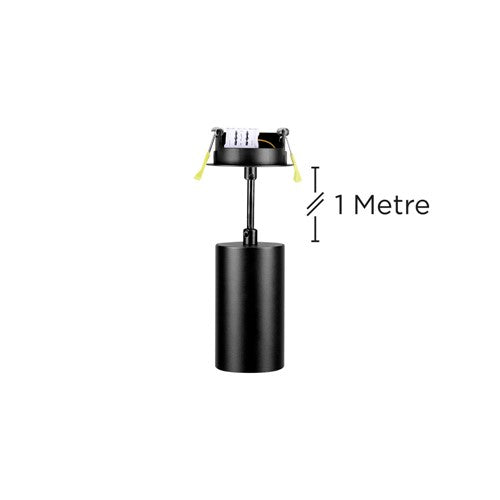 Integral LED Accentplus Spotlight S1 56Mm Diameter 100Mm Length Gu10 Led Recessed Mounted 70Mm Cutout Suspended Pendant 1M Cable Black Finish - ILNEV027