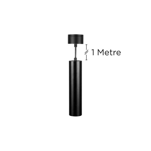 Integral LED Accentplus Spotlight S1 56Mm Diameter 235Mm Length Gu10 Led Base Surface Mounted Suspended Pendant 1M Cable Black Finish - ILNEV017