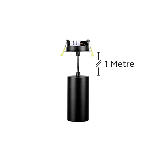 Integral LED Accentplus Spotlight S2 65Mm Diameter 130Mm Length Gu10 Led Recessed Mounted 70Mm Cutout Suspended Pendant 1M Cable Black Finish - ILNEV028