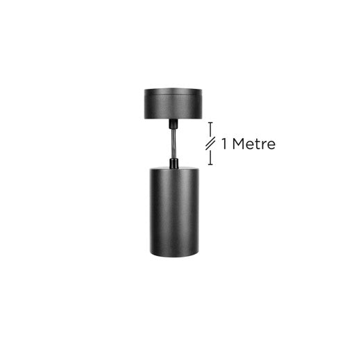 Integral LED Accentplus Spotlight S1 56Mm Diameter 100Mm Length Gu10 Led Base Surface Mounted Suspended Pendant 1M Cable Black Finish - ILNEV015