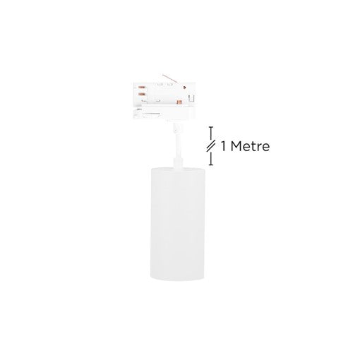 Integral LED Accentplus Spotlight S2 65Mm Diameter 130Mm Length Gu10 Led 3 Circuit Track Mounted Suspended Pendant 1M Cable White Finish - ILNEV010