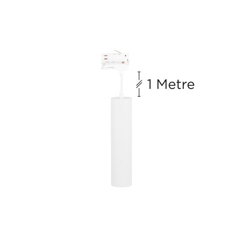 Integral LED Accentplus Spotlight S1 56Mm Diameter 235Mm Length Gu10 Led 3 Circuit Track Mounted Suspended Pendant 1M Cable White Finish - ILNEV011