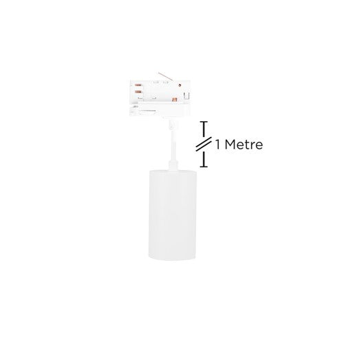 Integral LED Accentplus Spotlight S1 56Mm Diameter 100Mm Length Gu10 Led 3 Circuit Track Mounted Suspended Pendant 1M Cable White Finish - ILNEV009