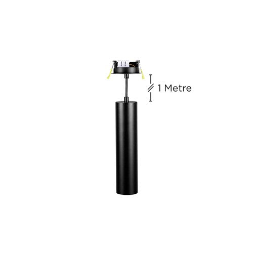 Integral LED Accentplus Spotlight S1 56Mm Diameter 235Mm Length Gu10 Led Recessed Mounted 70Mm Cutout Suspended Pendant 1M Cable Black Finish - ILNEV029