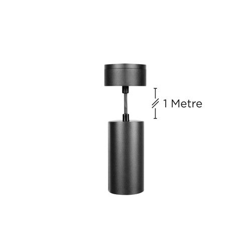 Integral LED Accentplus Spotlight S2 65Mm Diameter 130Mm Length Gu10 Led Base Surface Mounted Suspended Pendant 1M Cable Black Finish - ILNEV016