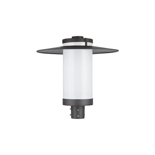 Integral LED Amenity Post Top Canopy Lantern 3200Lm 45W 4000K Ip66 Diffuser Pc Opal With Hood 76Mm Spigot Surge 10Kv Nema3 Socket Dusk-Dawn Photocell - ILSLA001
