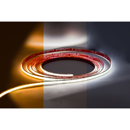 Integral LED Cob High Uniformity Pro Strip Ip20 5M Pack 2400 To 6000K 24V 15W/M 1303Lm/M Cri90+ 512Led/M 10Mm Width Built-In Steel Lining - ILSTCTCA331E