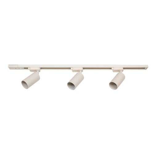 Integral LED 3Ft Single Circuit Track Starter Kit Including 3 X Gu10 Spotlights And Live Feed And End Cap White Finish - ILNEV048