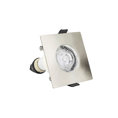 Integral LED Evofire Fire Rated Downlight 70Mm Cutout Ip65 Satin Nickel Square +Gu10 Holder Integral - ILDLFR70D008