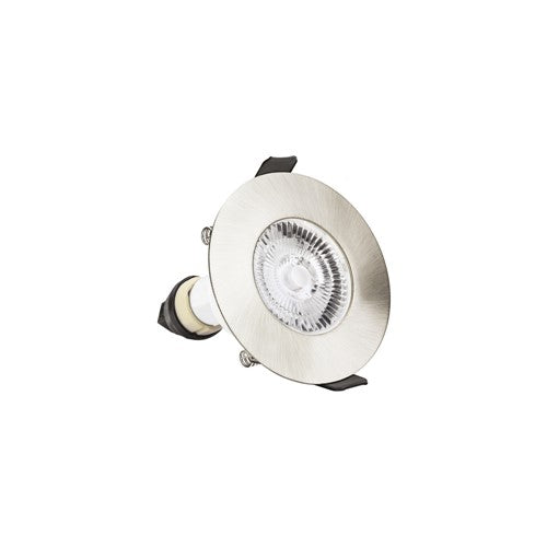 Integral LED Evofire Fire Rated Downlight 70Mm Cutout 4Pack Ip65 Satin Nickel Round +Gu10 Holder Integral - ILDLFR70D002-4