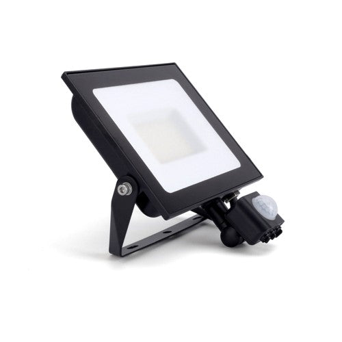 Integral LED Compact Slim Floodlight Pir 50W 5000Lm 4000K 120 Beam 100Lm/W Ip65 Ik08 Integral Led Black - ILFLE043