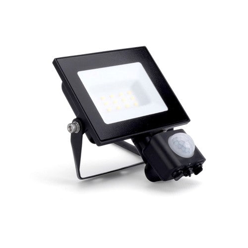 Integral LED Compact Slim Floodlight Pir 10W 1000Lm 4000K 120 Beam 100Lm/W Ip65 Ik08 Integral Led Black - ILFLE037