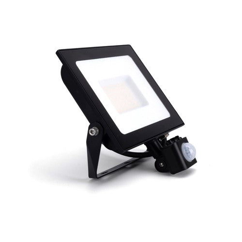Integral LED Compact Slim Floodlight Pir 50W 5000Lm 3000K 120 Beam 100Lm/W Ip65 Ik08 Integral Led Black - ILFLE035