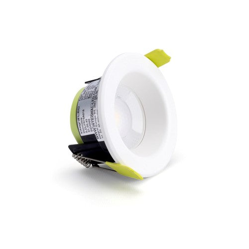 Integral LED Luxfire 2 Fire Rated Downlight 70Mm Cutout Ip65 7W 840Lm 3000/4000/5000 Switchable Cct 120Lm/W 55 Deg Beam Dimmable White Integral - ILDLFR70A018