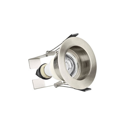 Integral LED Evofire Fire Rated Downlight 70Mm Cutout Ip65 Satin Nickel Recessed +Gu10 Holder & Insulation Guard Integral - ILDLFR70E004