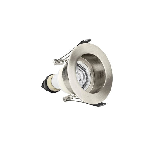 Integral LED Evofire Fire Rated Downlight 70Mm Cutout Ip65 Satin Nickel Recessed +Gu10 Holder Integral - ILDLFR70E002