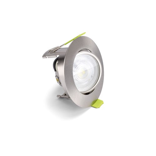 Integral LED Evofire Tiltable Fire Rated Downlight Ip20 70Mm Cutout 85Mm Dia Satin Nickel Round Integral - ILDLFR70K169