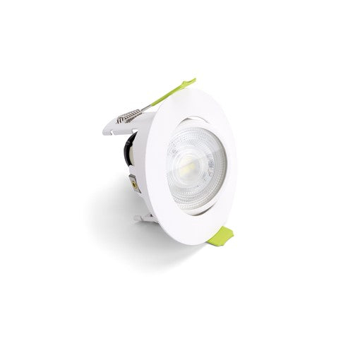 Integral LED Evofire Tiltable Fire Rated Downlight Ip20 70Mm Cutout 85Mm Dia White Round Integral - ILDLFR70K168