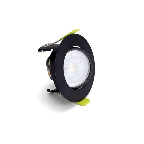 Integral LED Evofire Tiltable Fire Rated Downlight Ip20 70Mm Cutout 85Mm Dia Black Round Integral - ILDLFR70K173