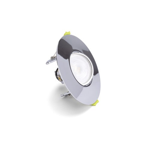 Integral LED Evofire Tiltable Fire Rated Downlight Ip20 70-100Mm Cutout 110Mm Dia Polished Chrome Round Integral - ILDLFR70K184