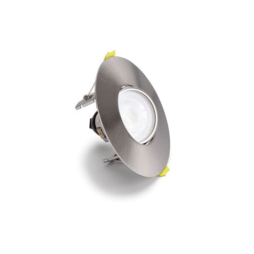 Integral LED Evofire Tiltable Fire Rated Downlight Ip20 70-100Mm Cutout 110Mm Dia Satin Nickel Round Integral - ILDLFR70K183