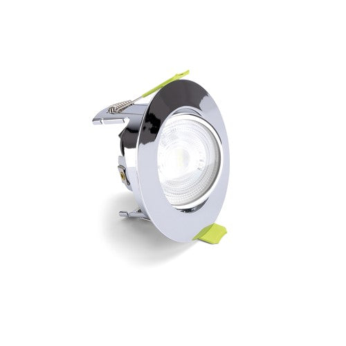 Integral LED Evofire Tiltable Fire Rated Downlight Ip20 70Mm Cutout 85Mm Dia Polished Chrome Round Integral - ILDLFR70K170