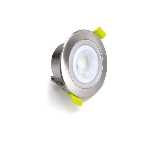 Integral LED Ecoguard Fire Rated Downlight 65Mm Cutout Ip65 600Lm 5W 3000/4000/5000K 38 Beam Dimmable 120Lm/W Satin Nickel - ILDLFR65M012