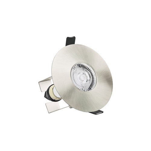 Integral LED Evofire Fire Rated Downlight 70-100Mm Cutout Ip65 Satin Nickel Round +Gu10 Holder & Insulation Guard Integral - ILDLFR70D014
