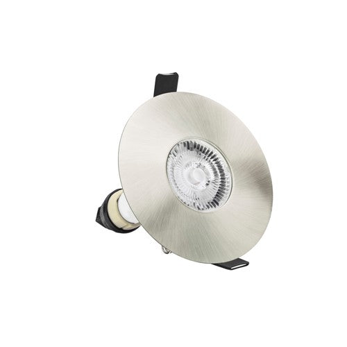 Integral LED Evofire Fire Rated Downlight 70-100Mm Cutout Ip65 Satin Nickel Round +Gu10 Holder Integral - ILDLFR70D016
