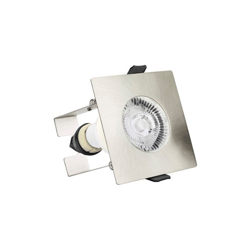 Integral LED Evofire Fire Rated Downlight 70Mm Cutout Ip65 Satin Nickel Square +Gu10 Holder & Insulation Guard Integral - ILDLFR70D010