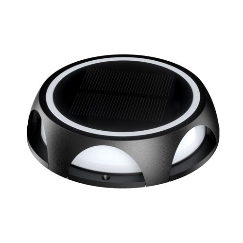 Integral LED True Solar Outdoor Round Ground And Wall Light Ip65 Adjustable 15/50/70Lm 1.2W 3000K Black Integral - ILSGDB011