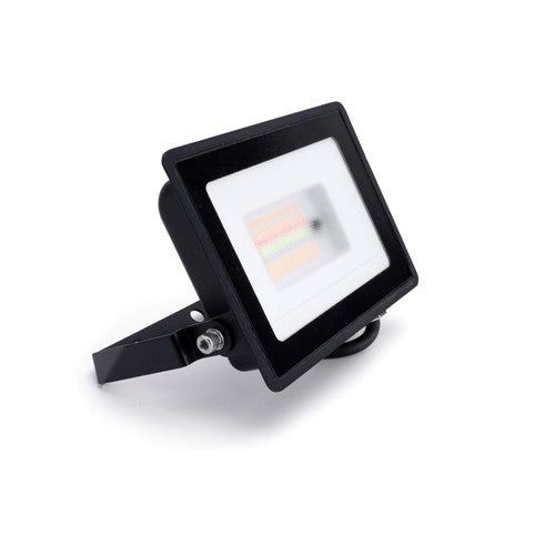 Integral LED Compact Slim Floodlight 20W 1600Lm Rgb+3000K 110 Beam 80Lm/W Ip65 Ik05 Black - ILFLE101