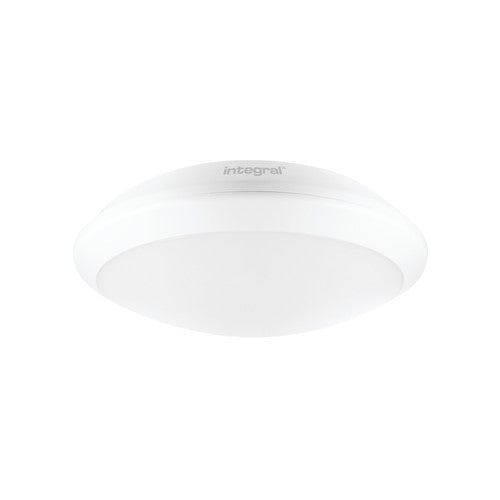 Integral LED Tough Shell+ Bulkhead Emergency 3Hr And Microwave Sensor 308Mm Dia Ip66 1400Lm 15W 4000K Ik10 110 Beam Non-Dimm White 93Lm/W Integral - ILBHA059