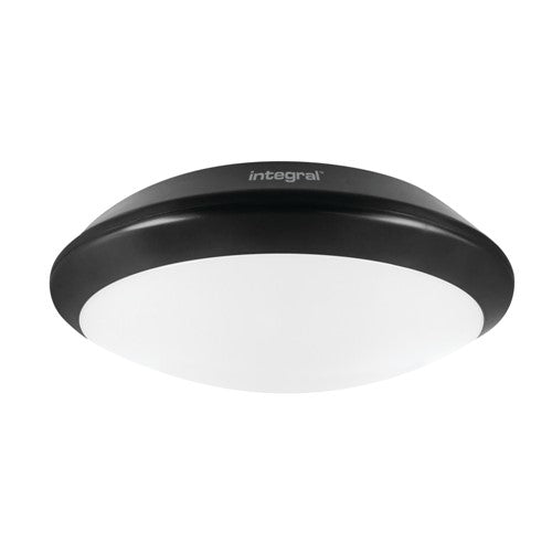 Integral LED Tough Shell+ Bulkhead Emergency 3Hr And Microwave Sensor 308Mm Dia Ip66 1400Lm 15W 4000K Ik10 110 Beam Non-Dimm Black 93Lm/W Integral - ILBHA063
