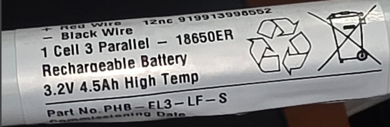 3.2V 4.5Ah 1 Cell 3 Parellel 18650ER