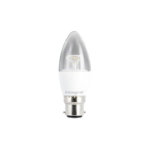Integral LED Candle Bulb B22 470Lm 4.9W 2700K Dimmable 240 Beam Clear Integral - ILCANDB22DC030