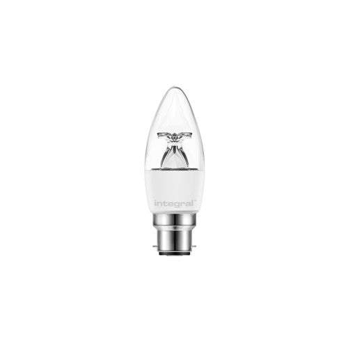 Integral LED Candle Bulb B22 470Lm 4.9W 2700K Non-Dimm 240 Beam Clear Integral - ILCANDB22NC022