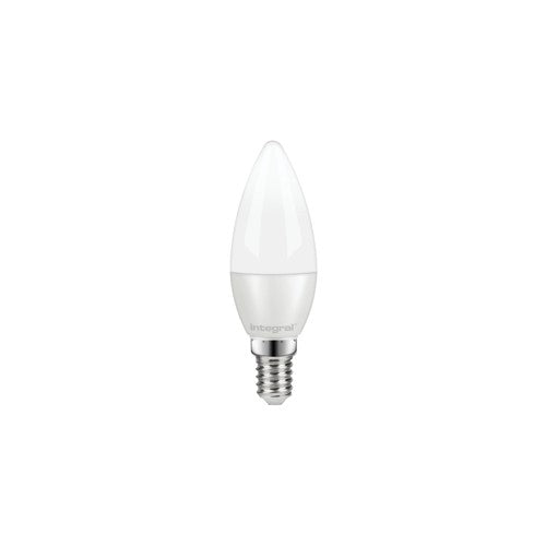 Integral LED Candle Bulb E14 470Lm 4.9W 5000K Dimmable 280 Beam Frosted Integral - ILCANDE14DF026