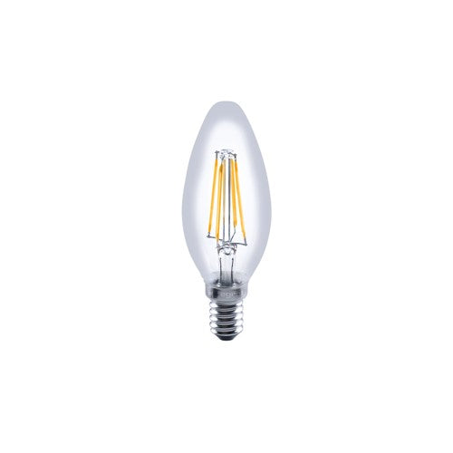 Integral LED Omni Filament Candle Bulb E14 470Lm 3.4W 2700K Dimmable 330 Beam Clear Full Glass - ILCANDE14D050
