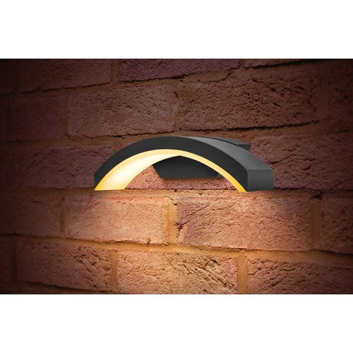 Integral LED Outdoor Decorative Wall Light Curve Ip54 360Lm 7.5W 3000K Down Light Dark Grey Integral - ILDEA008