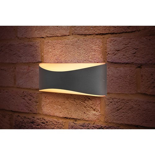 Integral LED Outdoor Decorative Wall Light Wave Ip65 310Lm 7W 3000K Up/Down Light Dark Grey Integral - ILDEA011